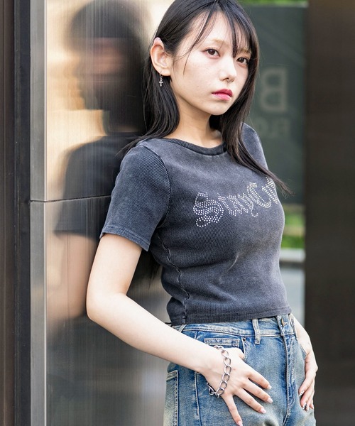WEGO（ウィゴー） tシャツ 半袖 WEGO/ヴィンテージウォッシュ 