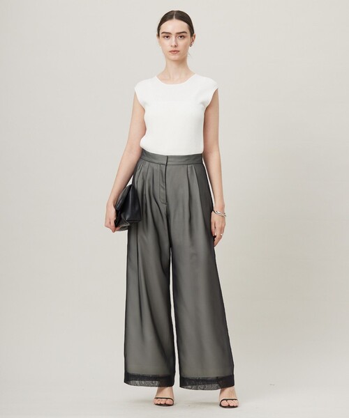 ENFOLD◆ニット・セーター(薄手)/38/シルク/BLK/無地/300HS170-2240/リブポロ/24SS ENFOLD◇ニット・セーター(薄手)/38/シルク/BLK/無地/300HS170