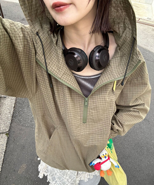 ブラウス シャツ アノラックチェックシャツジャケット レディース メンズ
