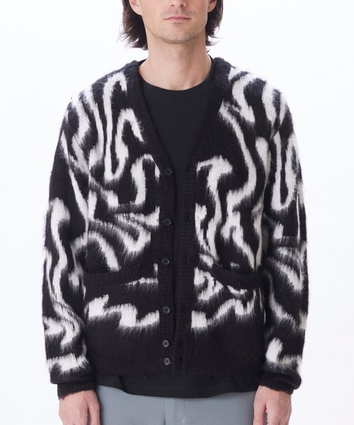 「OBEY」 ニットカーディガン L ブラウン系その他 メンズ_画像4