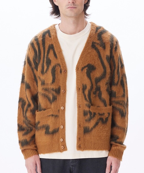 「OBEY」 ニットカーディガン L ブラウン系その他 メンズ_画像9