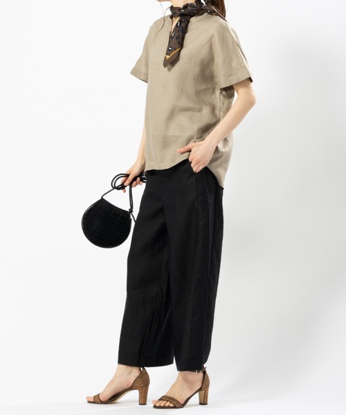 tシャツ フレンチリネンタックデザインチュニックプルオーバー