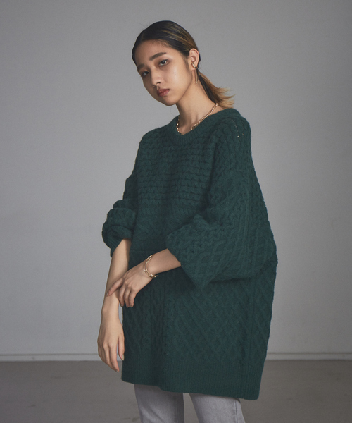 「NOMINE」 長袖ニット フリー グリーン レディース_画像3