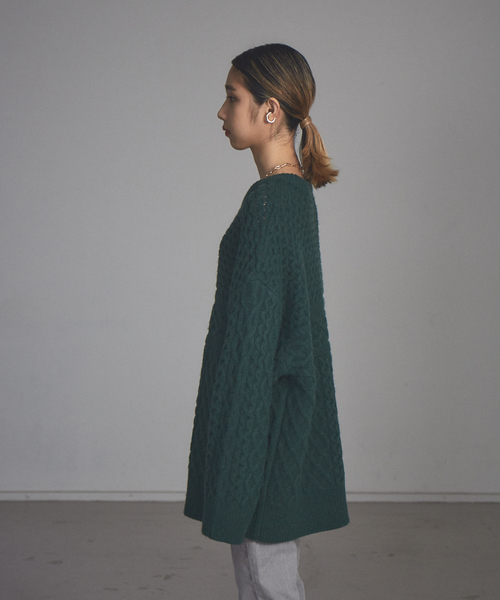 「NOMINE」 長袖ニット フリー グリーン レディース_画像4