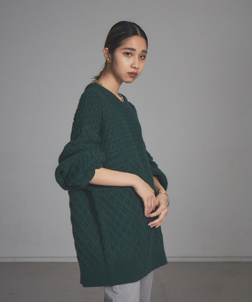 「NOMINE」 長袖ニット フリー グリーン レディース_画像6