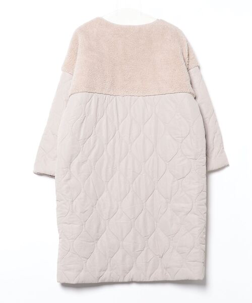 「libelle more」 ノーカラーコート M グレイッシュベージュ レディース_画像2