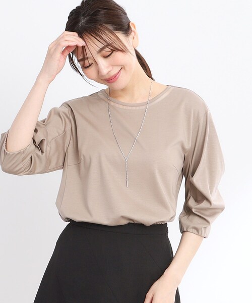 tシャツ 「腰周りカバー」すっきり見えAラインカットソー レディースの画像