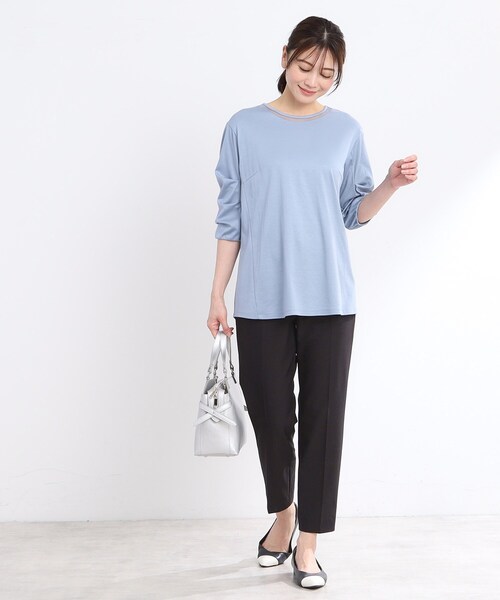 tシャツ 「腰周りカバー」すっきり見えAラインカットソー レディースの画像