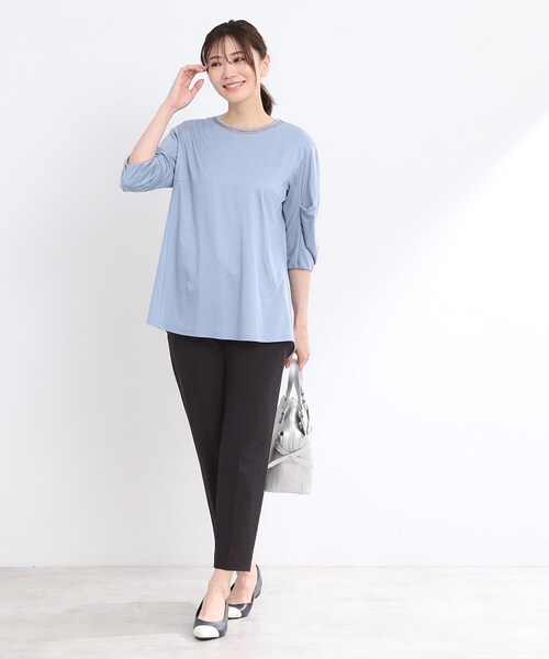 tシャツ 「夏SALE／接触冷感／洗える」六分袖ジャージプルオーバー レディース Reflect tシャツ 「夏SALE／接触冷感／洗える」キレイめジャージ