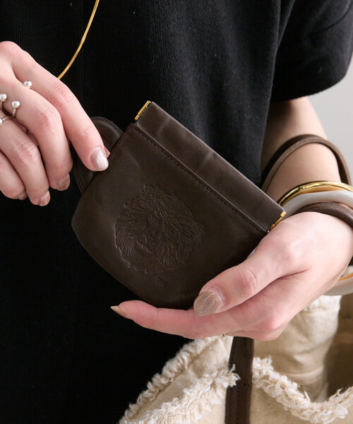 LION COFFEEebr カップレザーポーチ 本日お値下げ❗早い者勝ちです❗ ear PAPILLONNER ポーチ LION COFFEE(ライオンコーヒー)コラボ