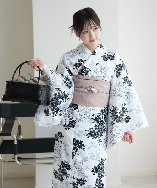 画像の帯+お任せ帯締め+お任せ帯留めつき◆utataneブランド浴衣◆ HOME - utatane