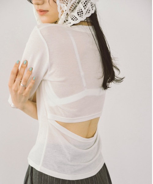 DRWCYS（ドロシーズ） tシャツ バックオープンシアーTシャツ