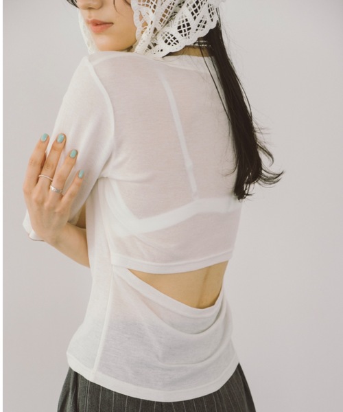 DRWCYS（ドロシーズ） tシャツ バックオープンシアーTシャツ