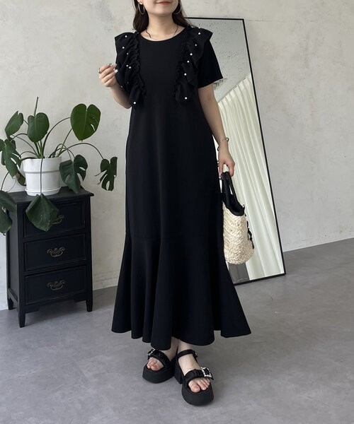 ♡美品♡GODPIVAxbless♡フリルワンピース&バレッタセット prose verse（プロズヴェール） ワンピース ストレッチパールフリル