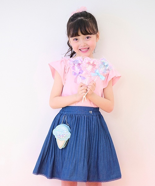 mezzo piano スカート アイスポーチつき アコーディオンプリーツ