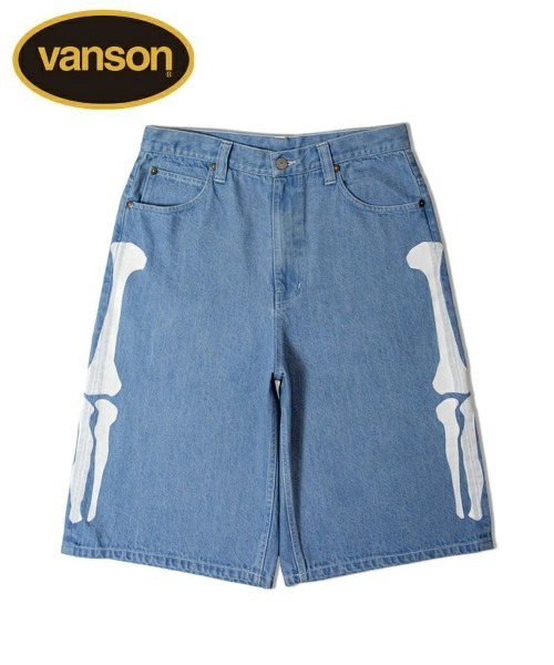 VANSON ジーンズ 「VANSON」SKELTON BONES DENIM SHORTS