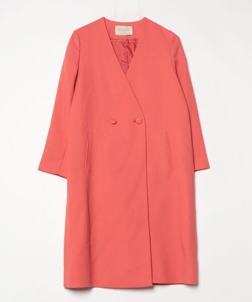 美品　UNITED ARROWS ノーカラーコート 36 UNITED ARROWS（ユナイテッドアローズ） ノーカラーコート 36 ブラウン