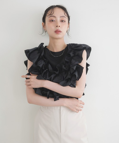tシャツ フリルビスチェドッキングT レディース LIAN tシャツ フリルビスチェドッキングT レディース : ZOZOTOWN