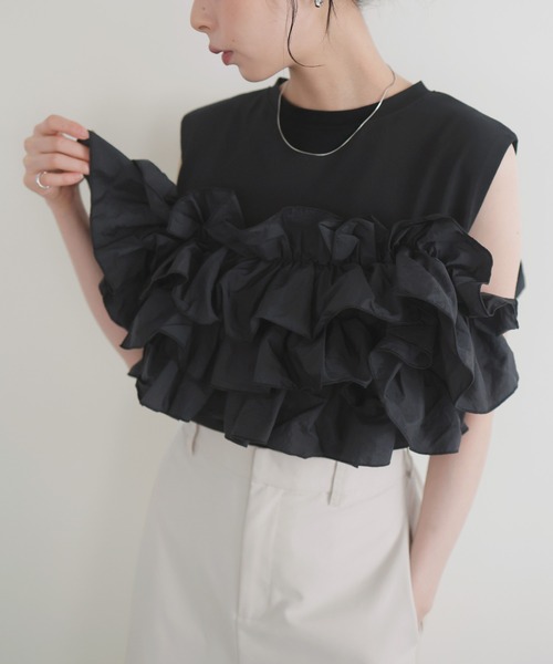 tシャツ フリルビスチェドッキングT レディース LIAN tシャツ フリルビスチェドッキングT レディース : ZOZOTOWN