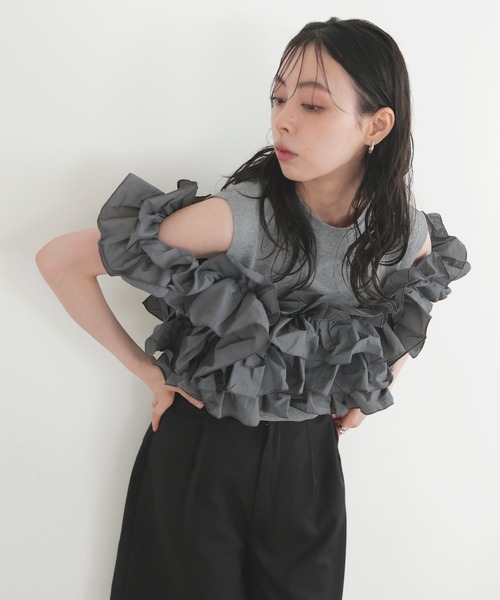 LIAN tシャツ フリルビスチェドッキングT レディース : ZOZOTOWN