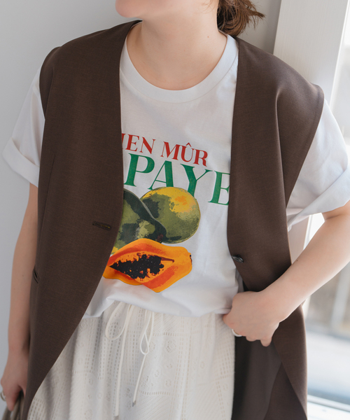 tシャツ フルーツグラフィティTシャツ レディース