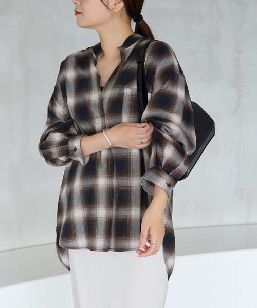 ブラウス シャツ 「追加」STAND PULL OVER レディース