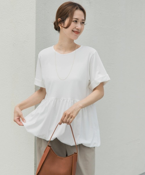 tシャツ サテンペプラムバルーンTシャツ レディース URBAN RESEARCH DOORS tシャツ ペプラムバルーンTシャツ