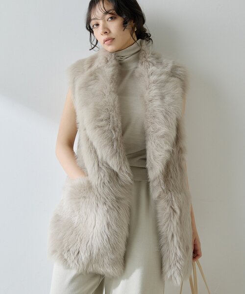 Whim Gazette（ウィム ガゼット） ベスト ジレ ムートンファージレ