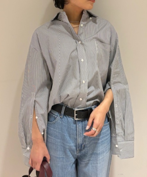 「Mila Owen」 長袖シャツ 1 チャコールグレー レディース