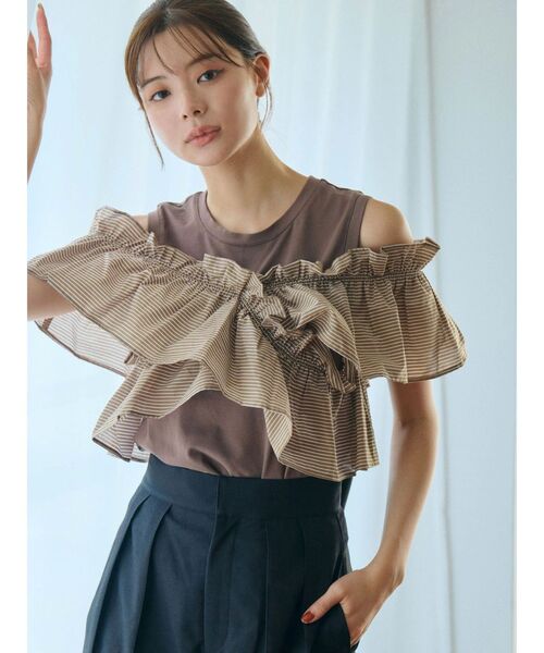 TONAL（トーナル） tシャツ マルチWAYフリルトップス レディース
