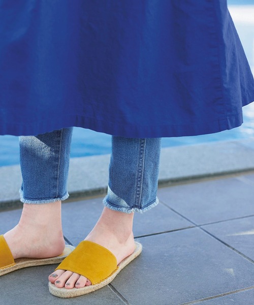 「Sunny clouds」 加工デニムパンツ LARGE ブルー レディース