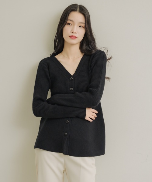 NEUNA（ヌナ） カーディガン Vネックペプラムカーディガン レディース