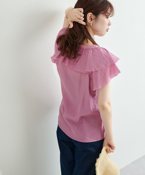 「natural couture」 半袖ブラウス FREE ホワイト レディース_画像5