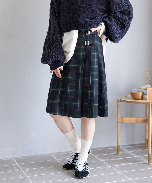 RAGEBLUE（レイジブルー） スカート 選べる着丈/Wベルトキルトチェック