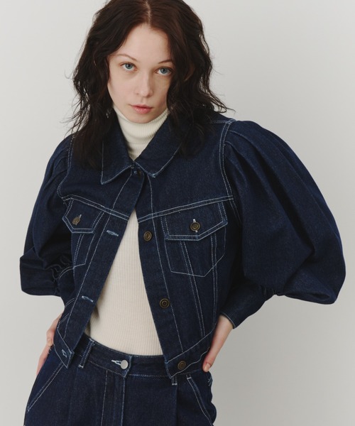 PERNA（ペルナ） デニムジャケット gジャン ボリュームスリーブデニム