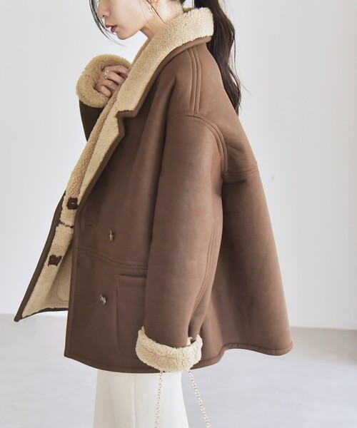 quaranciel コート アウター quaranciel: ムートンライク ボア