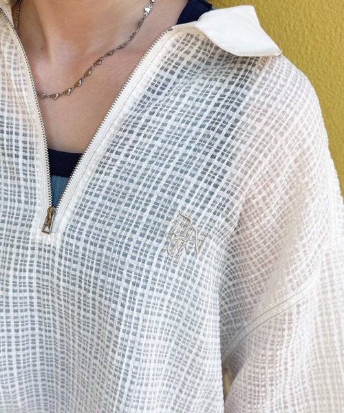 「DOUBLE NAME」 半袖ブラウス FREE オフホワイト レディース_画像5