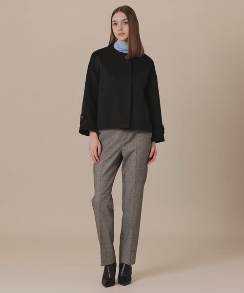 美品　マッキントッシュロンドン　ロズリー　黒　38 ノーカラー　コート MACKINTOSH LONDON（マッキントッシュ ロンドン） ノーカラーコート