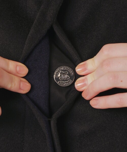 美品　マッキントッシュロンドン　ロズリー　黒　38 ノーカラー　コート MACKINTOSH LONDON（マッキントッシュ ロンドン） ノーカラーコート