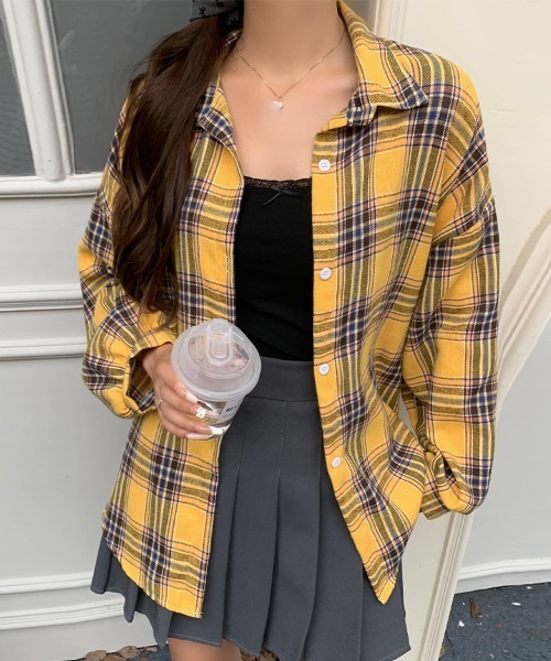 ブラウス シャツ ベーシック×チェック柄シャツ レディース : ZOZOTOWN