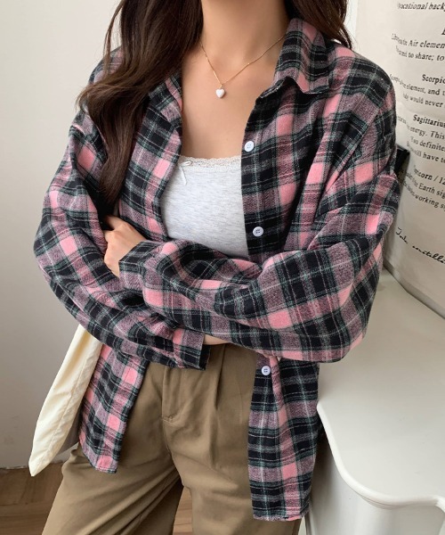 ブラウス シャツ ベーシック×チェック柄シャツ レディース : ZOZOTOWN
