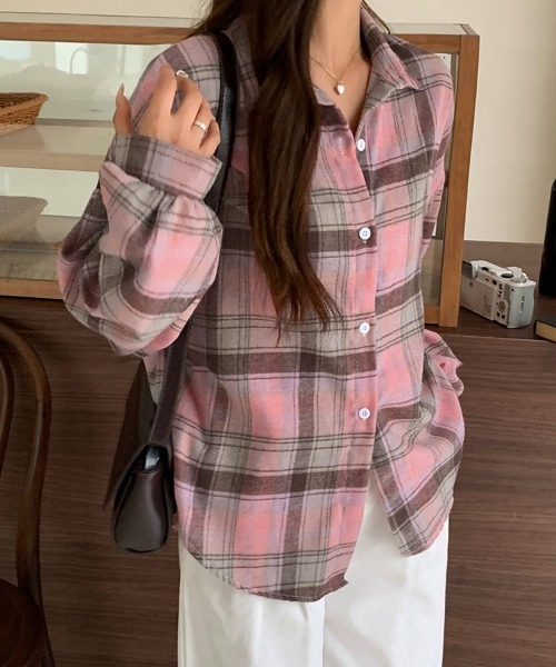 ブラウス シャツ ベーシック×チェック柄シャツ レディース : ZOZOTOWN
