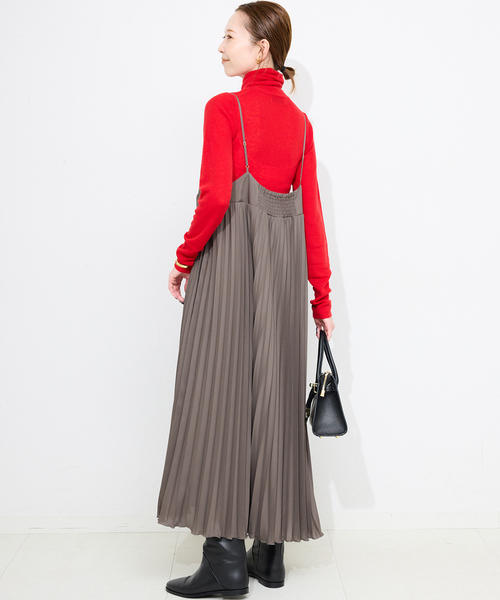 SLOBE IENA キャミワンピース SLOBE IENA（スローブイエナ） ワンピース パウダリーサテンプリーツ