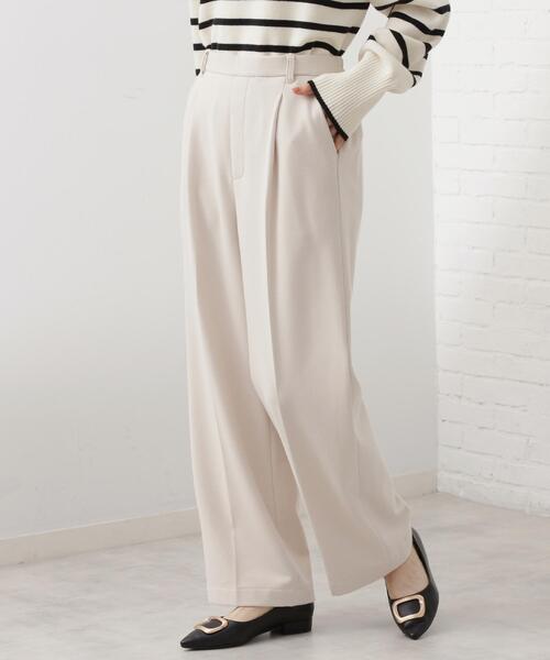 THE SHOP TK パンツ 「着丈選べる/XS〜XLサイズ」あったか裏起毛ワイド