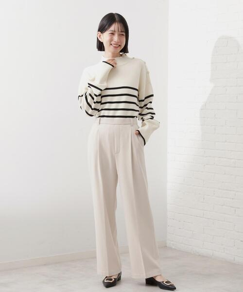 THE SHOP TK パンツ 「着丈選べる/XS〜XLサイズ」あったか裏起毛ワイド