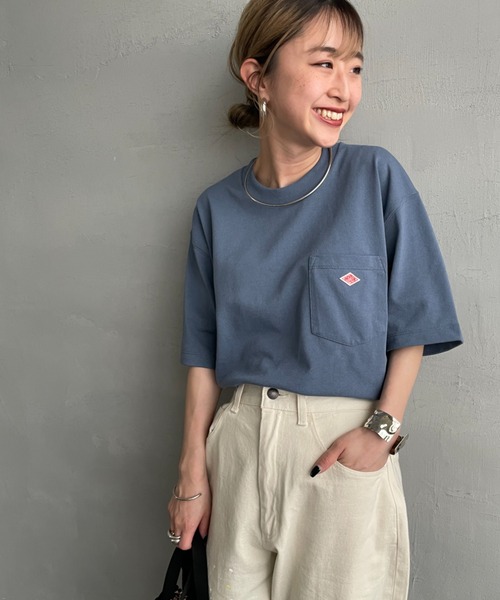 Danton（ダントン） 半袖Tシャツ S サックスブルー レディース