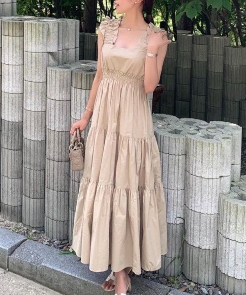 「ECLIN」 キャミソールワンピース M ホワイト レディース_画像5