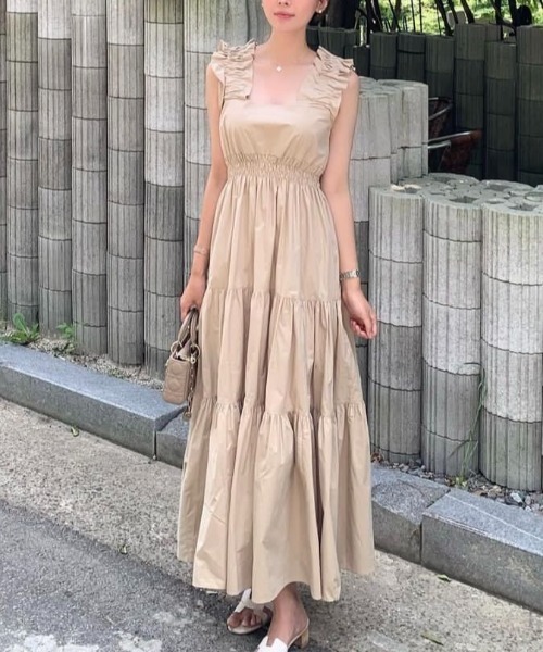 「ECLIN」 キャミソールワンピース M ホワイト レディース_画像6