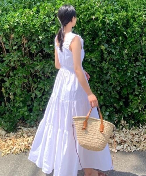 「ECLIN」 キャミソールワンピース M ホワイト レディース_画像7