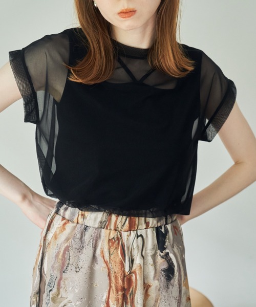 「hinari」 半袖カットソー FREE アイボリー レディース_画像4